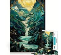 Stained Glass Waterfall Hard Jigsaw Puzzle for Adults 1000 Pieces Smart Toy Casual Fun Accurate Cut Artistic Gift 38x52cm