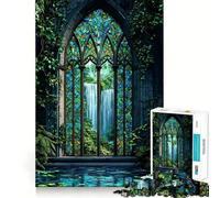 Stained Glass Waterfall Jigsaw Puzzles for Teenagers 1000 Piece Strong Logic Toy Stress Release Clear Edge Classic Gift 50x75cm