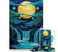 Stained Glass Waterfall Puzzle for Teenagers 1000 Pieces Strengthen Memory Stress Free Smooth Edge 38x26cm