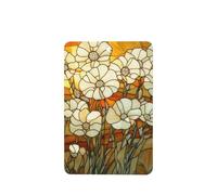 Stained Glass White Daisies Car Air Fresheners 4 Pcs Hanging Scented Cards Fragrance Scented Cards For Car Aromatherapy Tablets
