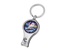 Stained Glass White Owl on Snowy Branch Nail Clippers Toenail Clipper Cutters Professional Nail Trimmer Nail Cuticle Cutter for Women Men