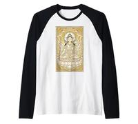Stained Glass White Tara Buddha Mantra Buddhism Raglan Baseball Tee