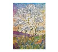 Stained Glass Wildflowers Distinctive Jigsaw Puzzle for Adults, 300 PCS