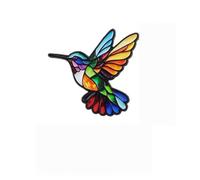 Stained Glass Wildlife Enamel Pins, Animal World Series Elegant Hard Enamels Brooch, Unique Wildlife Animals Enamel Pins (Colorful Bird)