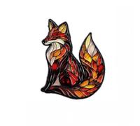 Stained Glass Wildlife Enamel Pins, Animal World Series Elegant Hard Enamels Brooch, Unique Wildlife Animals Enamel Pins (Yellow Fox)