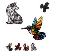 Stained Glass Wildlife Enamel Pins, Cute Nature Inspired Animal Lapel Pin Brooch for Backpacks and Jackets, Wildlife Pins Clothing Accessories for Animals Lovers(2pcs-set#c)