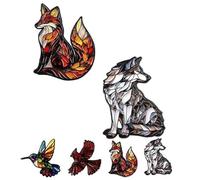 Stained Glass Wildlife Enamel Pins, Cute Nature Inspired Animal Lapel Pin Brooch for Backpacks and Jackets, Holiday Clothing Accessories for Wildlife Lovers (2pcs*B)