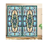 Stained Glass Window Film,European Church Mosaic Art Stained Glass Film,Static Cling Privacy Window Sticker,P,60x90cm(24"x36")