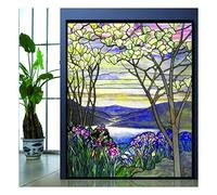 Stained Glass Window Film,European Church Mosaic Art Stained Glass Film,Static Cling Privacy Window Sticker,J,60x90cm(24"x36")