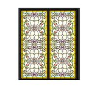 Stained Glass Window Film,European Church Mosaic Art Stained Glass Film,Static Cling Privacy Window Sticker,R,80x120cm(32"x48")