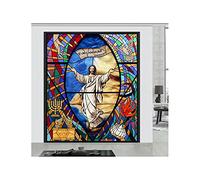 Stained Glass Window Film,European Church Mosaic Art Stained Glass Film,Static Cling Privacy Window Sticker,E,80x120cm(32"x48")