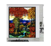 Stained Glass Window Film,European Church Mosaic Art Stained Glass Film,Static Cling Privacy Window Sticker,W,45x60cm(18"x24")