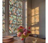 Stained Glass Window Film Privacy for Glass Windows,Window Privacy Film UV Blocking No Glue for Home Kitchen Office Bathroom，Leaf Serenade 60x90cm