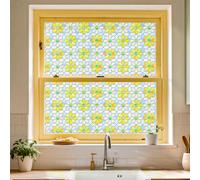 Stained Glass Window Film Privacy for Glass Windows, Window Privacy Film UV Blocking Static Cling for Home Kitchen Office Bathroom Door, Little daisy 60X90CM