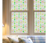 Stained Glass Window Film Privacy for Glass Windows, Window Privacy Film UV Blocking Static Cling for Home Kitchen Office Bathroom Door, Humble Orchid 60X90CM