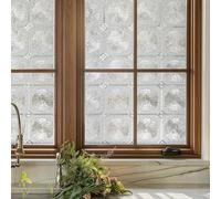 Stained Glass Window Film, Window Privacy Static Cling Frosted Window Film for Glass Decorative Window Privacy Film for Bathroom, Lotus Leaf 4 Layers 60X90CM