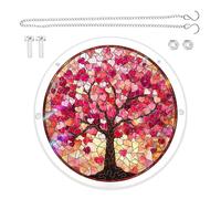 Stained Glass Window Hanging Jigsaws Puzzle Suncatchers 2D Acrylic Window Panel with Rope for Garden Yard Ornament Gift Acrylic Panel