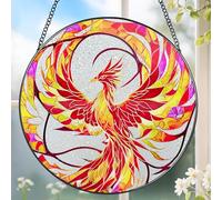 Stained Glass Window Hanging, Stained Glass Suncatcher, Phoenix Sun Catcher, Window Decor, Phoenix Gift, Gifts for Mothers Day, Christmas or Birthday Gift, Gifts for Her Mom Grandmother Daughter