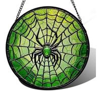 Stained glass window hangings, raven window light catchers, Halloween Gothic window hanging decorations, castle purple smoke, garden, family, ghost raven, sun catcher, spooky gift.