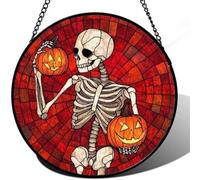 Stained glass window hangings, raven window light catchers, Halloween Gothic window hanging decorations, castle purple smoke, garden, family, ghost raven, sun catcher, spooky gift.