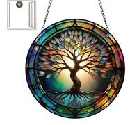 Stained Glass Window Panel - Colorful/Dragonfly/Butterfly Pendant,Decorative Window ings Garden s for Mom, Grandma,Friends