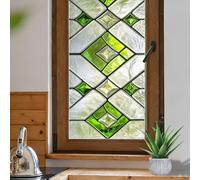 Stained Glass Window Privacy Film 45x100cm Retro Rustic Kitchen Bathroom Static Cling Romovable Opaque Stickers Films for Glass Windows (1, A5, 45W x 100L cm)