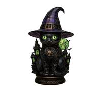 Stained Glass Witch Hat, Halloween-Theme Desk Lamp - Retro Gothic