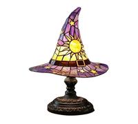 Stained glass witch hat lamp with mystical charm |
