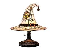 Stained glass witch hat lamp with mystical charm |