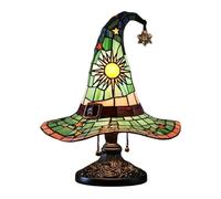 Stained glass witch hat lamp with mystical charm |
