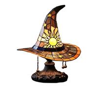 Stained glass witch hat lamp with mystical charm |