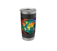 Stained Glass World Map Stainless Steel Insulated Tumbler