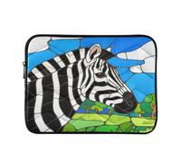 Stained Glass Zebra Pattern Padded Laptop Sleeve Case 13 Inch Soft Quilted Laptop Bag Waterproof Computer Sleeves