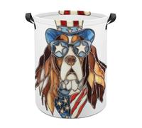 Stained Glasss English Springer Spaniel Dog Laundry Baskets Laundry Hamper Waterproof Foldable Storage Bin Dirty Clothes Laundry Basket for Living Room Bathroom