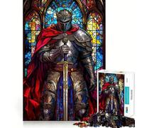 Stained Knight Warrior 1000 Piece Jigsaw Puzzles for Teenagers Logic Ability Toy Calm Pastime Accurate Cut 38x26cm