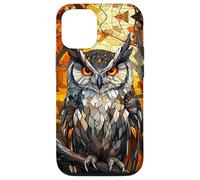Stained Mosaic Owl with Fiery Autumn Glow Case for iPhone 12/12 Pro