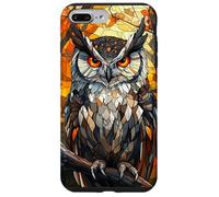 Stained Mosaic Owl with Fiery Autumn Glow Case for iPhone 7 Plus/8 Plus