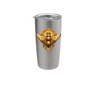 Stained Queen Bee Honeycomb Art Stainless Steel Insulated Tumbler