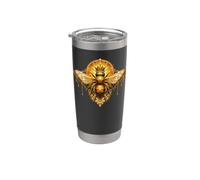 Stained Queen Bee Honeycomb Art Stainless Steel Insulated Tumbler