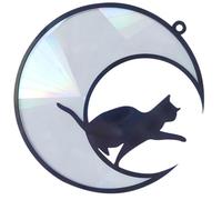 Stained Sun Catcher Ornament Moon Cat Acrylic Hanging Decor