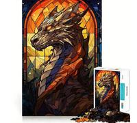 StainedGlass Dragon 1000 Piece Jigsaw Puzzles for Adults Teenagers Thought Toy Leisure Time Accurate Edge Wall Art Decor 38x26cm