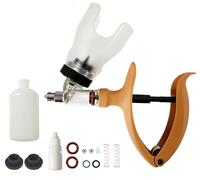 Stainles Steel Adjustable Syringe, Cattle Syringe Gun Injector, Reusable Syringe-Veterinary Tool for Animal Injection-Gun(Bottle/Oil-A/5ml)