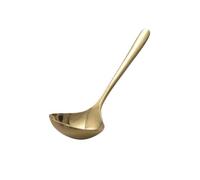 Stainless 304 Stainless Steel Soup Spoon Deepen Thickened Long Handle Tablespoon Bouillon Porridge Ladle Silver Gold Utensils for Kitchen(Gold)