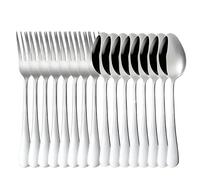 Stainless 8pcs/12pcs/16pcs Stainless Steel Tableware Fork and Spoon Set, Economy Set Fork and Spoon, Suitable for Restaurants, Parties and Families(16pcs)