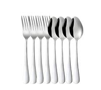 Stainless 8pcs/12pcs/16pcs Stainless Steel Tableware Fork and Spoon Set, Economy Set Fork and Spoon, Suitable for Restaurants, Parties and Families(8pcs)