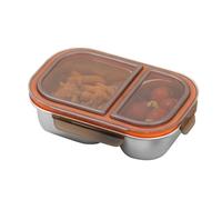 Stainless Ben-to Box, Long-Term Use, 20.7x13.9x6cm, Leakproof Lunch Container, Portable Food Bin, Compartmented Design, for Home Kitchens, School Bags, Office Desks, Picnic Baskets, Travel Kits