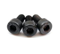 Stainless/Black Alloy Steel/Titanium - Floyd Rose Style Guitar Locking Nut Screws Set - MonsterBolts (Qty 4, Black)