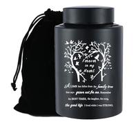 Stainless Black Large Urn for Human Ashes - Adult Keepsake Memorial Ashes Container Up to 220Ibs