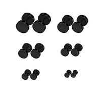 Stainless Black Steel Women Plug Boys 6PCS Men Earrings Earring 510 for mm Earrings Earring Jewelry for Mother Valentine's Day Easter (Black, One Size)