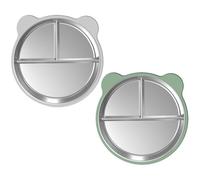 Stainless Bowl With Lacking Slip Silicone Base For Food And Water Shallow Dish For Small Pets Anti Hair Fatigue Design Against Slide Rubber Puss Bowl